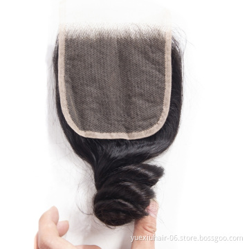 Brazilian Virgin Hair Transparent Bleach Knots Swiss Lace Closure, 4x4 13x4 13x6 Top Quality Transparent Lace Closure